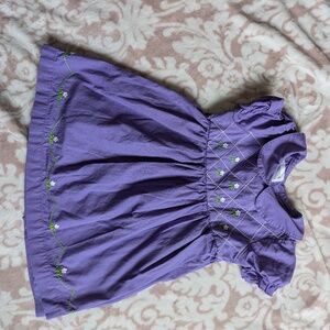 Lil Cactus Purple Flower Embroidery Toddler Dress in size 12-24 Months